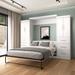 Ebern Designs Velora Low Profile Storage Murphy Bed Wood in White | 89.13 H x 92.13 D in | Wayfair BRYS3223 32149754