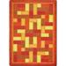 Brown/Orange 92 x 0.25 in Area Rug - Joy Carpets Geometric Tufted Area Rug Nylon | 92 W x 0.25 D in | Wayfair 1712D-01