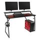 Brayden Studio® Jativa Battlestation Gaming Desk w/ Hutch Wood/Metal in Black/Brown | 34.75 H x 48.25 W x 22.75 D in | Wayfair