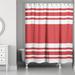 Beachcrest Home™ Sherree Striped Single Shower Curtain Polyester in Red/Gray | 74 H x 71 W in | Wayfair 02A0D76159B3495D92242DE745AEFE56