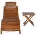 East Urban Home Chaise Lounge w/ Table Wood/Solid Wood in Brown/White | 20.08 H x 23.62 W x 74.8 D in | Outdoor Furniture | Wayfair