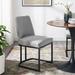 Everly Quinn Amplify Sled Base Performance Velvet Dining Side Chair Fabric in Gray/Black | 32 H x 19 W x 22 D in | Wayfair