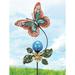 Rosalind Wheeler Dora Butterfly Solar Garden Stake Glass/Metal in Blue | 20 H x 10 W x 3 D in | Wayfair 349F40559124496197F5AA7350A32EB4