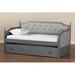 One Allium Way® Madrid Twin Solid Wood Daybed w/ Trundle Upholstered/Polyester in Gray | 42.2 H x 41.1 W x 78.3 D in | Wayfair
