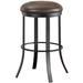 Winston Porter Patricia Swivel Bar & Counter Stool Upholstered/Metal in Black/Brown | 30 H x 16.5 W x 18.5 D in | Wayfair