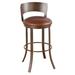 Winston Porter Patricia Swivel Bar & Counter Stool Upholstered/Metal in Gray/Brown | 33.25 H x 16.5 W x 16.5 D in | Wayfair