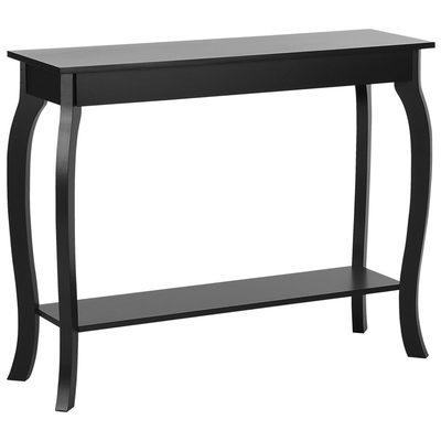 Konsolentisch Schwarz 30 x 100 cm MDF Tischplatte Gefärbt Rechteckig Modern