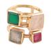 'Gold Plated Multi-Gemstone Cocktail Ring from India'
