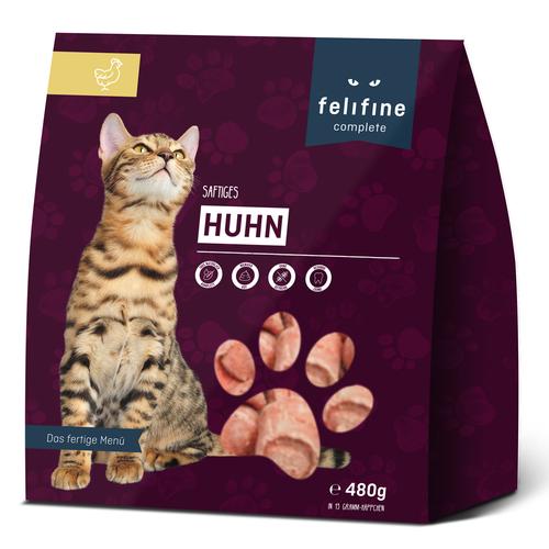 10 x 480 g Felifine Complete Nuggets Huhn BARF Katzenfutter