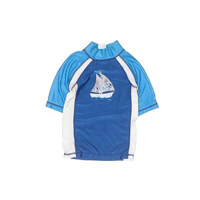 uv-on Rash Guard: Blue Solid Swimwear - Size 5