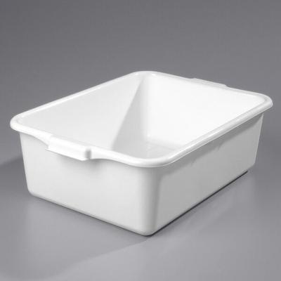 Vollrath 1527-05 Traex® 20" x 15" x 7" White High Density Polyethylene Bus Tub / Food Storage Box