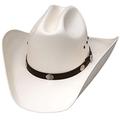 Classic Cattleman Straw Cowboy Hat with Silver Conchos - White - 6 7/8 (21 5/8 inches)