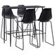 vidaXL Ensemble de bar 5 pcs Plastique Noir