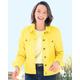 Appleseeds Women's DreamFlex Colored Jean Jacket - Yellow - PM - Petite