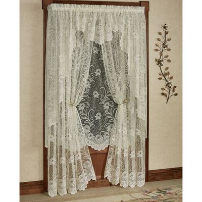 Art Nouveau Lace Curtain Panel, 56 x 84, White