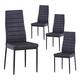 GOLDFAN Black Dining Chairs Set of 4 Modern Soft Padded High Back Chair Living Room Kitchen Leather Chairs Office Meeting Room Home Chair
