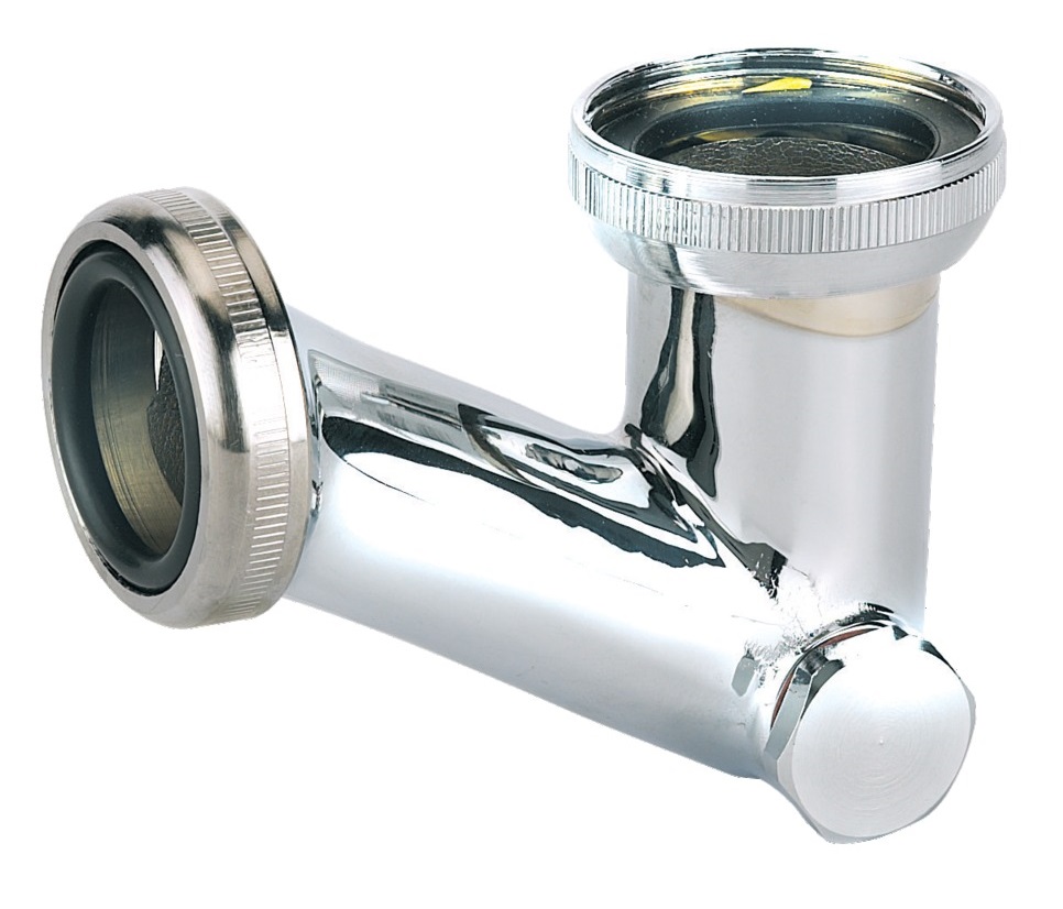 Siphon de lavabo en 'V' laiton chromé avec bouchon chromé D32 mm VALENTIN 00 161300 000 00