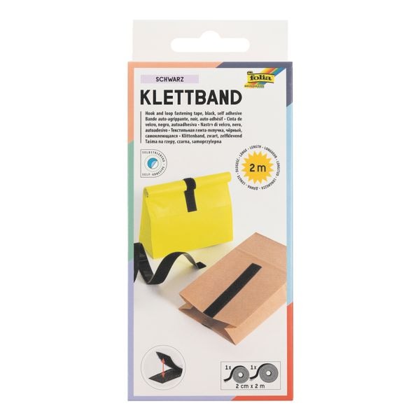 folia Klettband - selbstklebend (2 m lang) schwarz, 2 cm Image