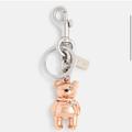 Coach Accessories | Coach 3d Teddy Bear Key Fob Bag Charm Rose Gold | Color: Gold/Pink | Size: Os