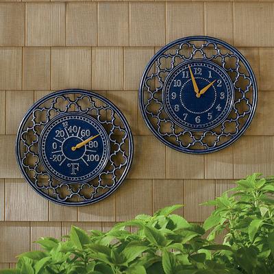 Quatrefoil Clock & Thermometer - Clock - Grandin R...