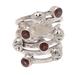Exuberant Beauty,'Handcrafted Wide Sterling Silver and Garnet Ring from Bali'