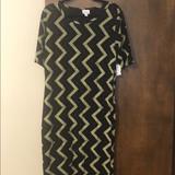 Lularoe Dresses | Bnwt Elegant Black Gold Julia Dress Lularoe 2xl | Color: Black | Size: Xxl