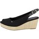 Tommy Hilfiger Damen Wedge Espadrilles Iconic Elba Sling Back Wedge Keilabsatz, Schwarz (Black), 40 EU