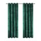 Aspire Homeware Emerald Green Eyelet Curtains 90x90 (2 Panels) with Tie Backs - Fully Lined Velvet Curtains for Bedroom, Window Curtain for Living Room (228cm x 228cm)