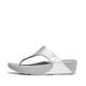 Fitflop Women's Lulu Toe Post - Leather Thong Sandals, Silver, 7 UK