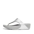 Fitflop Women's Lulu Toe Post - Leather Thong Sandals, Silver, 5 UK