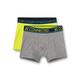 Sanetta Jungen Elite Grey Mel. Hipshorts Doppelpack Graumelange und Lemon-Grün mit elstischem Webbund, Grau, 152