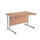 Rainbow Zebra Rectangular Office Desk with Silver Frame (180cm)