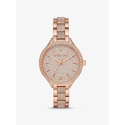 Michael Kors Pavé Rose Gold-Tone Watch Rose Gold One Size