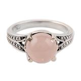 Gleaming Pink,'Rose Quartz Single-Stone Ring Crafted in India'