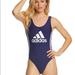 Adidas Swim | Adidas Logo 3-Stripe One-Piece Swimsuit | Color: Blue | Size: M