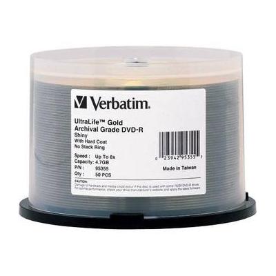 Verbatim DVD-R UltraLife Gold Archival Grade 4.7GB Recordable Disc (Spindle Pack of 95355