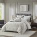 Madison Park Signature Queen 100% Polyester Jacquard 8Pcs Comforter Set in Grey - Olliix MPS10-456