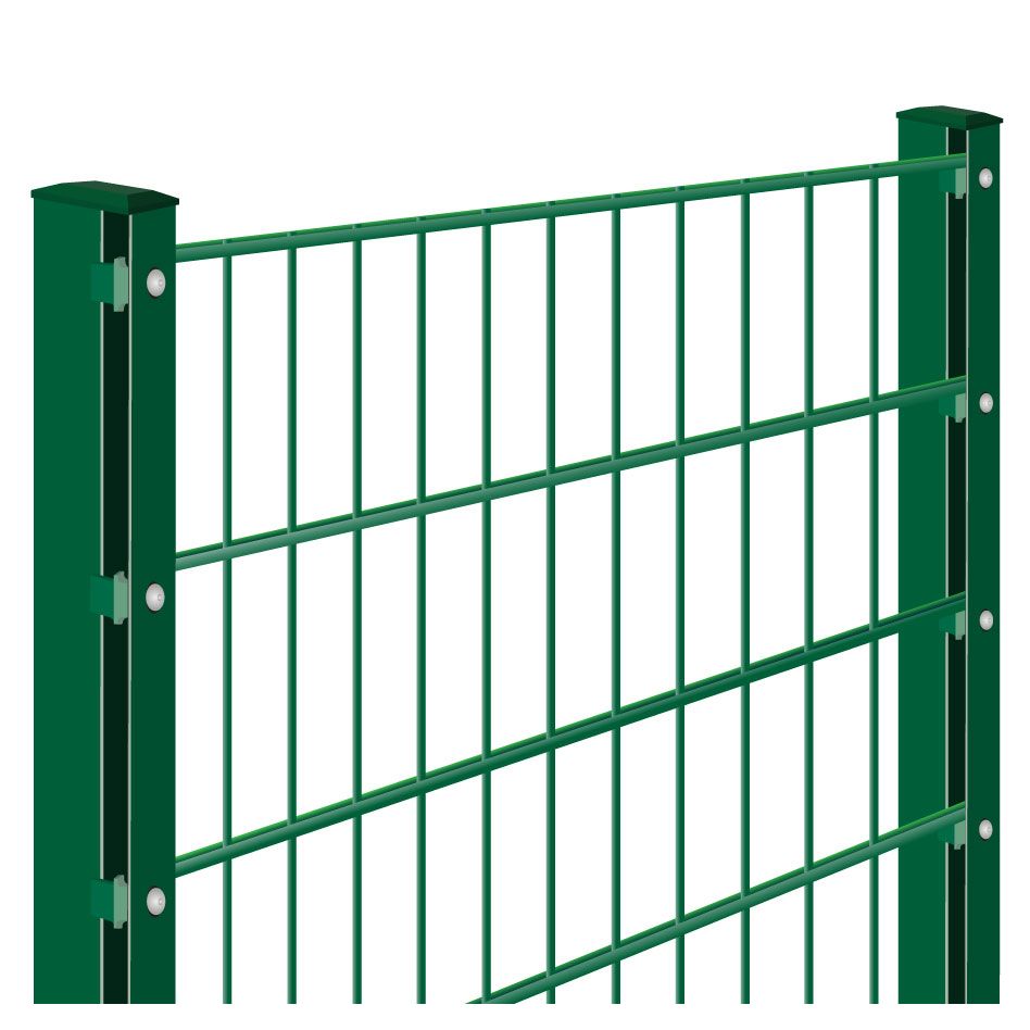 Doppelstabmattenzaun Rundum-sorglos-Paket Moosgrün, Abdeckleiste, 1 Ecke,1630 mm,20 m,8/6/8 mm Image