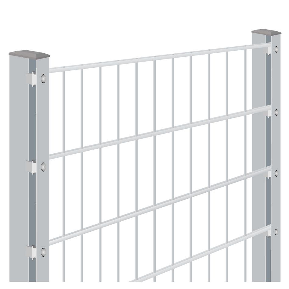 Doppelstabmattenzaun Rundum-sorglos-Paket Zink, Abdeckleiste, 1 Ecke,30 m,6/5/6 mm,830 mm Image