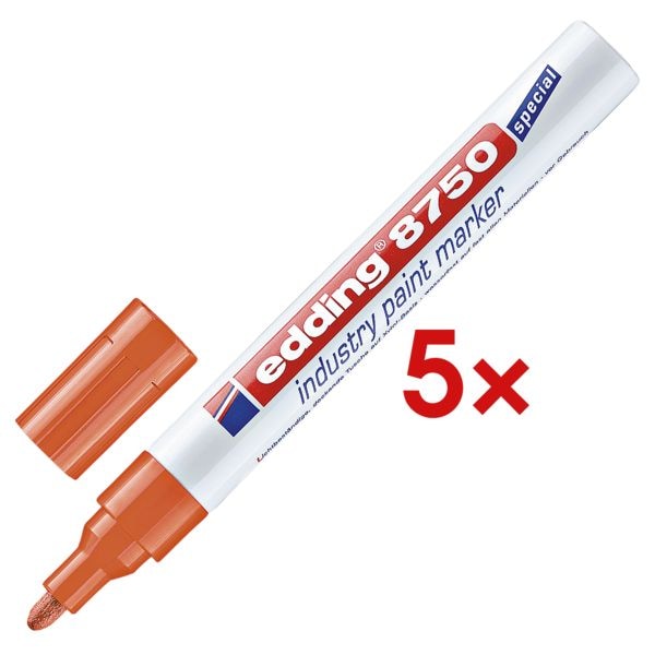Edding 5x Industrie-Lackmarker »8750« orange Image