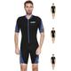 Cressi Playa Man Shorty Wetsuit – Kurzer Neoprenanzug 2.5mm aus Hochelastischem für Herren, Schwarz/Blau, S