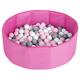 Selonis Children Colourfull Foldable Ballpit with 300 Balls, Pink:White/Grey/Powderpink