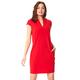 Roman Originals Women Cocoon Shift Dress - Ladies Stretch Jersey Smart Casual Workwear Office Desk Laidback Party Gathering Daywear Fitted Tunic - Red - Size 14