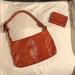 Coach Bags | Authentic Leather Coach Bag With Matching Wallet | Color: Red | Size: 11” X 7” Bag. 4.5” X 3.5” Wallet