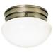 Nuvo Lighting 66114 - 1 Light 8" Round Antique Brass Mushroom Glass Shade Ceiling Fixture (1 LIGHT SMALL MUSHROOM FLUSH)