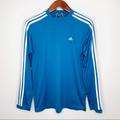 Adidas Shirts | Adidas Md Blue Classic 3 Stripe Long Sleeves Shirt | Color: Blue/White | Size: M