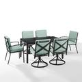 Kaplan 7Pc Outdoor Metal Dining Set Mist/Oil Rubbed Bronze - Table, 4 Swivel Chairs, & 2 Regular Chairs - Crosley KO60024BZ-MI