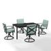 Kaplan 5Pc Outdoor Metal Dining Set Mist/Oil Rubbed Bronze - Table & 4 Swivel Chairs - Crosley KO60021BZ-MI