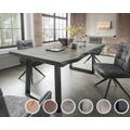 Massivholz »Thor« Akazie Baumkante-Tisch I 280x100 cm / 55mm / Akazie grau gesandstrahlt / Metall natur gewischt lackiert