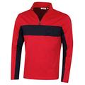 Calvin Klein Mens Embossed Half Zip Sweater - Red/Navy - M